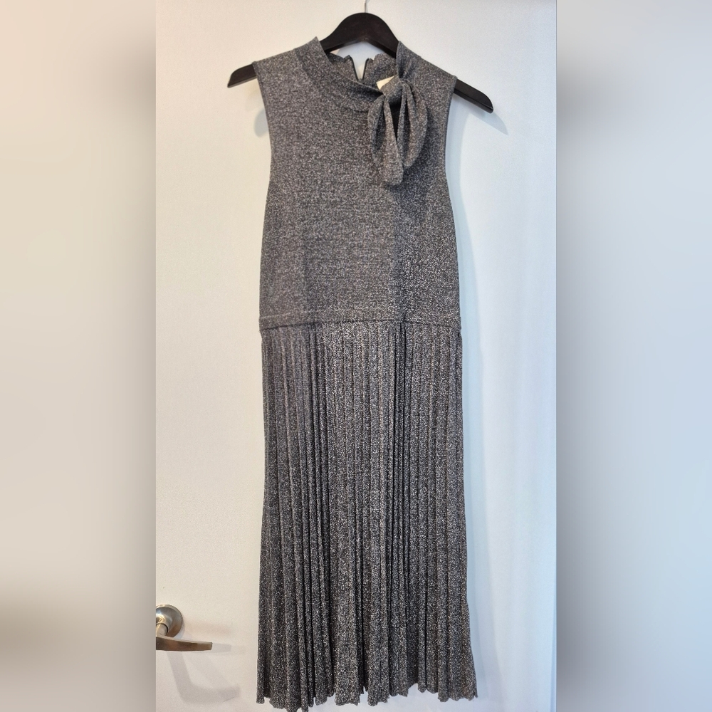 Kate Spade Metalic Pleated Dress Size L